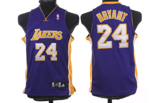 NBA Kids Los Angeles Lakers 24 Kobe Bryant Authentic Purple Youth Jersey